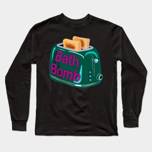 Retro inscription "Bath bomb" Long Sleeve T-Shirt